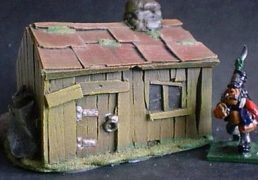 Wooden Shack with Sacks